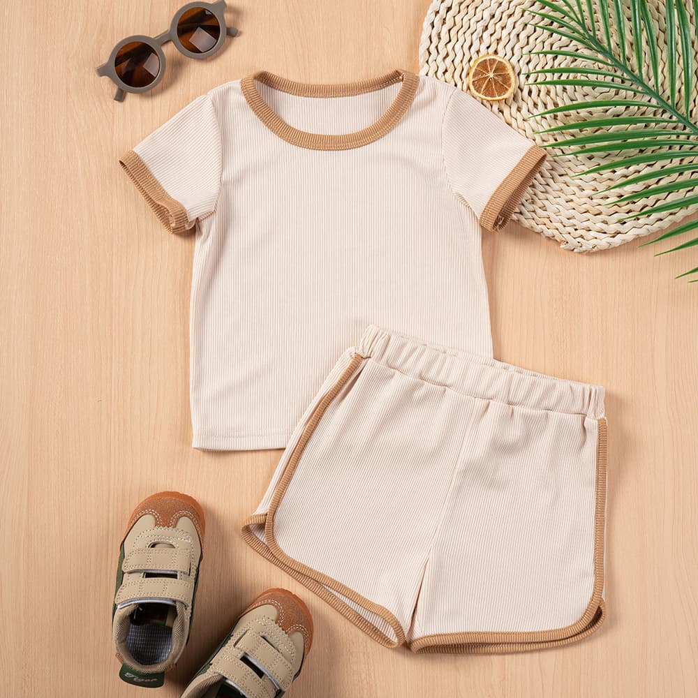 Children's Clothing Fashion Color Contrast Two-piece Set