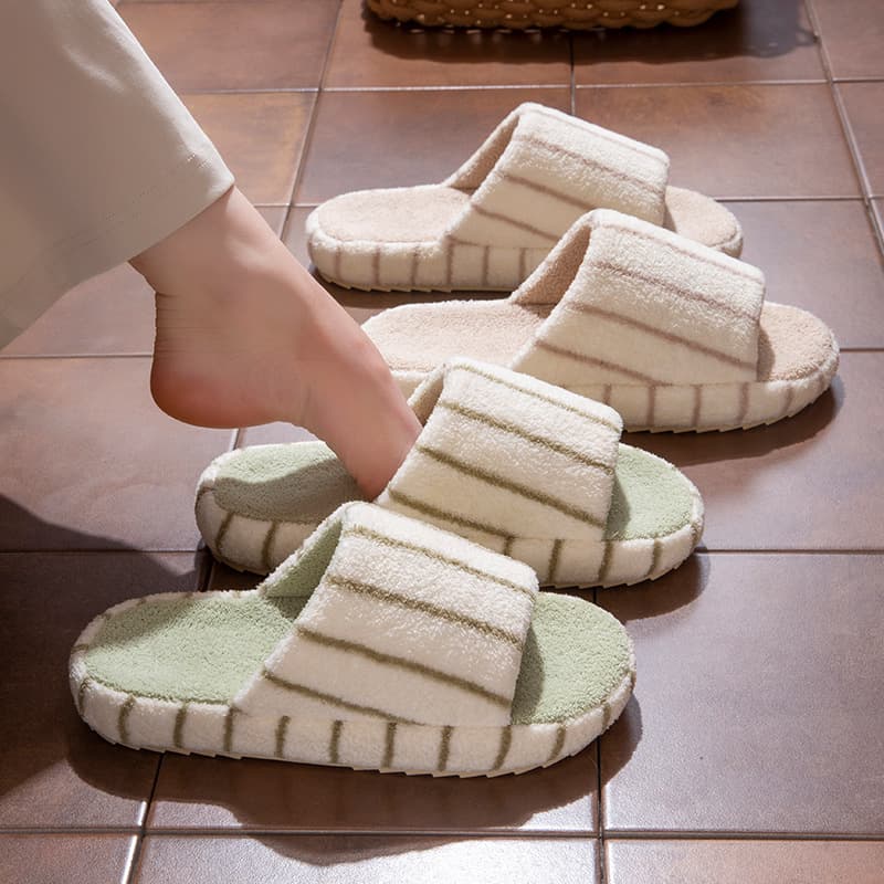 Silent opening slippers for men's home indoor soft thick bottom anti slip floor slippers