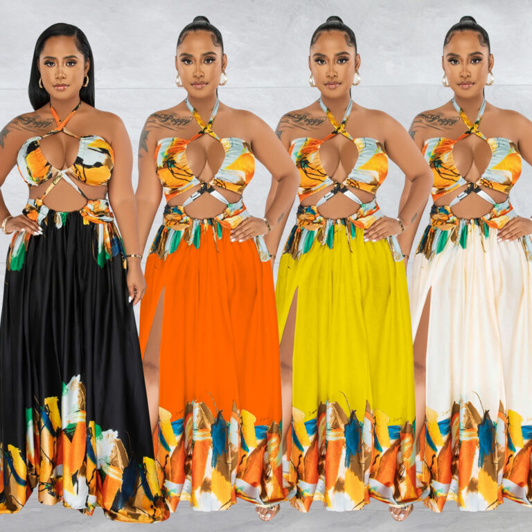 Robe longue moulante portefeuille sans manches à nouer sur le devant pour femme