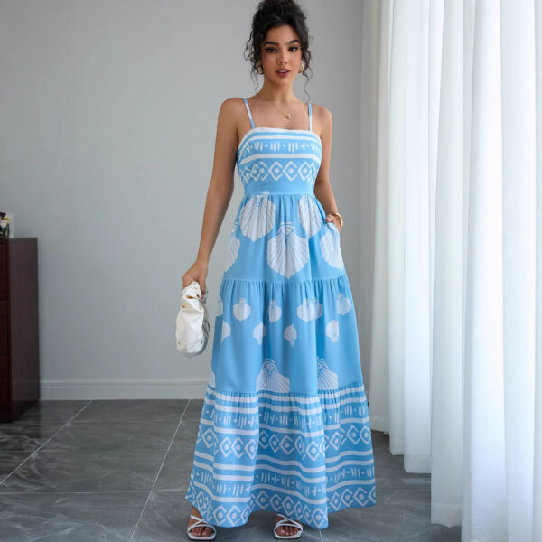 Robe bustier style ethnique pour femme, robe de vacances décontractée, coupe ajustée, robe d'été tendance